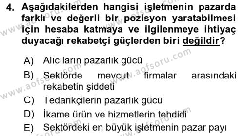 Lojistik Yönetimi Dersi 2022 - 2023 Yılı Yaz Okulu Sınavı 4. Soru