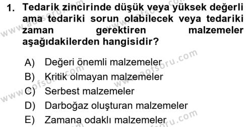 Uluslararası Lojistik Dersi 2023 - 2024 Yılı (Final) Dönem Sonu Sınavı 1. Soru