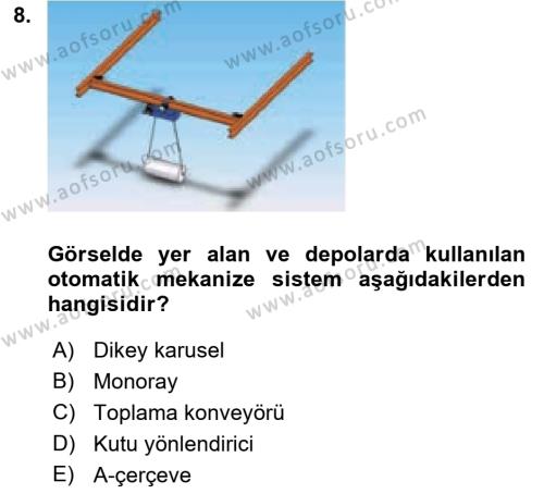 Uluslararası Lojistik Dersi 2023 - 2024 Yılı (Final) Dönem Sonu Sınavı 8. Soru