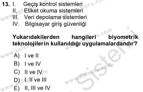 Uluslararası Lojistik Dersi 2023 - 2024 Yılı Yaz Okulu Sınavı 13. Soru