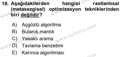 Lojistikte Teknoloji Kullanımı Dersi 2018 - 2019 Yılı 3 Ders Sınavı 19. Soru