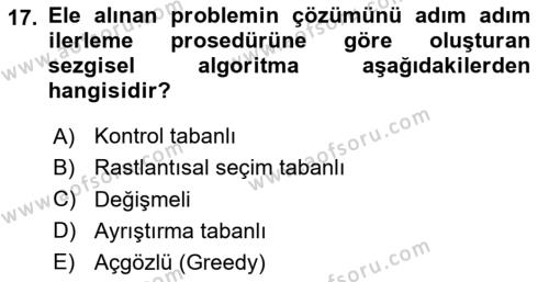 Lojistikte Teknoloji Kullanımı Dersi 2020 - 2021 Yılı Yaz Okulu Sınavı 17. Soru