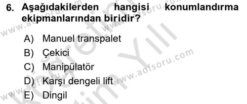 Lojistikte Teknoloji Kullanımı Dersi 2020 - 2021 Yılı Yaz Okulu Sınavı 6. Soru