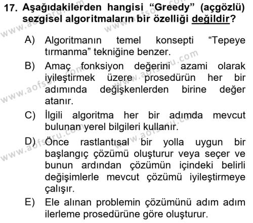 Lojistikte Teknoloji Kullanımı Dersi 2021 - 2022 Yılı Yaz Okulu Sınavı 17. Soru