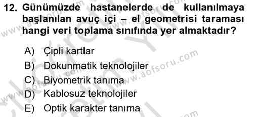 Lojistikte Teknoloji Kullanımı Dersi 2023 - 2024 Yılı Yaz Okulu Sınavı 12. Soru