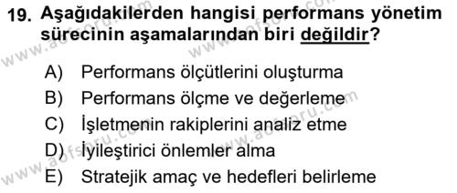 Lojistik Maliyetleri ve Raporlama 2 Dersi 2018 - 2019 Yılı Yaz Okulu Sınavı 19. Soru