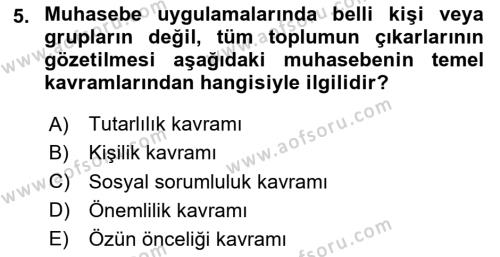 Lojistik Maliyetleri ve Raporlama 2 Dersi 2020 - 2021 Yılı Yaz Okulu Sınavı 5. Soru