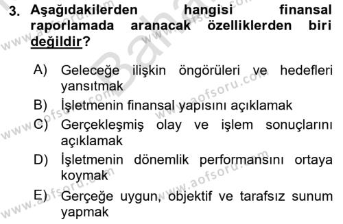 Lojistik Maliyetleri ve Raporlama 2 Dersi 2021 - 2022 Yılı (Final) Dönem Sonu Sınavı 3. Soru