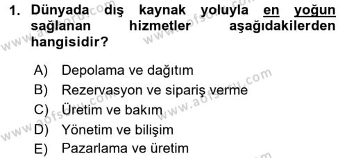 Lojistik Maliyetleri ve Raporlama 2 Dersi 2021 - 2022 Yılı Yaz Okulu Sınavı 1. Soru