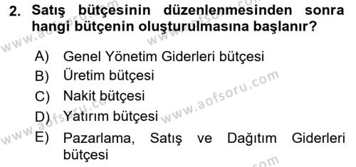 Lojistik Maliyetleri ve Raporlama 2 Dersi 2021 - 2022 Yılı Yaz Okulu Sınavı 2. Soru