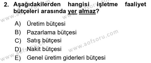 Lojistik Maliyetleri ve Raporlama 2 Dersi 2023 - 2024 Yılı Yaz Okulu Sınavı 2. Soru