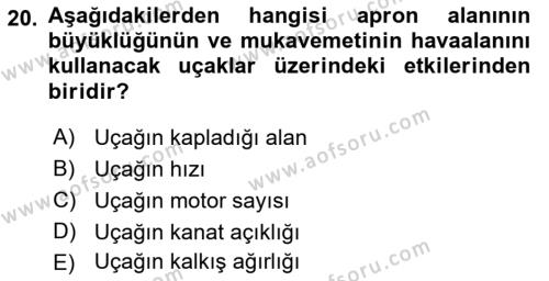 Ulaştırma Sistemleri Dersi 2019 - 2020 Yılı (Vize) Ara Sınavı 20. Soru