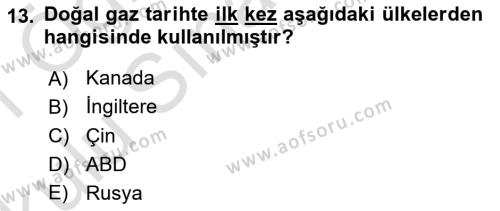 Ulaştırma Sistemleri Dersi 2020 - 2021 Yılı Yaz Okulu Sınavı 13. Soru