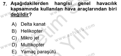 Ulaştırma Sistemleri Dersi 2023 - 2024 Yılı Yaz Okulu Sınavı 7. Soru