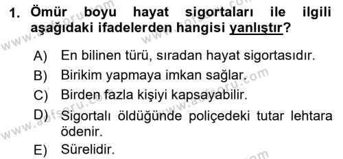 Dış Ticarette Risk Yönetimi Ve Sigortacılık Dersi 2021 - 2022 Yılı (Final) Dönem Sonu Sınavı 1. Soru