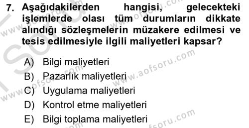 Dış Ticarette Risk Yönetimi Ve Sigortacılık Dersi 2021 - 2022 Yılı (Final) Dönem Sonu Sınavı 7. Soru