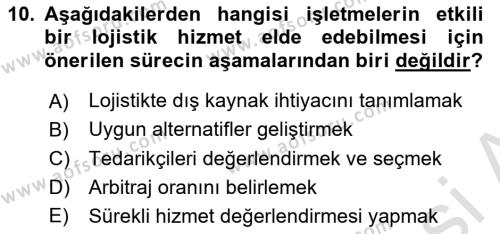 Dış Ticarette Risk Yönetimi Ve Sigortacılık Dersi 2022 - 2023 Yılı (Final) Dönem Sonu Sınavı 10. Soru