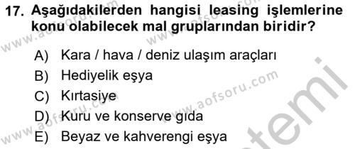 Dış Ticaret İşlemleri ve Belgeleri Dersi 2018 - 2019 Yılı Yaz Okulu Sınavı 17. Soru