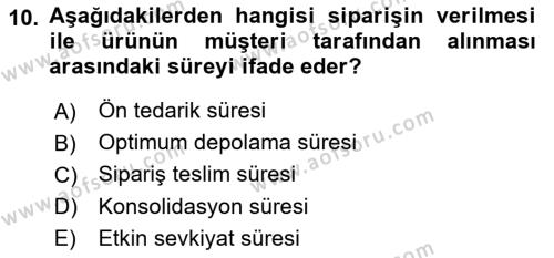 Depolama Ve Envanter Yönetimi Dersi 2022 - 2023 Yılı (Vize) Ara Sınavı 10. Soru