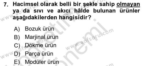 Depolama Ve Envanter Yönetimi Dersi 2024 - 2025 Yılı (Vize) Ara Sınavı 7. Soru