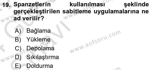 Tehlikeli Madde Lojistiği Ve İş Güvenliği Dersi 2023 - 2024 Yılı (Vize) Ara Sınavı 19. Soru