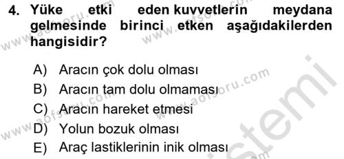 Tehlikeli Madde Lojistiği Ve İş Güvenliği Dersi 2023 - 2024 Yılı (Vize) Ara Sınavı 4. Soru