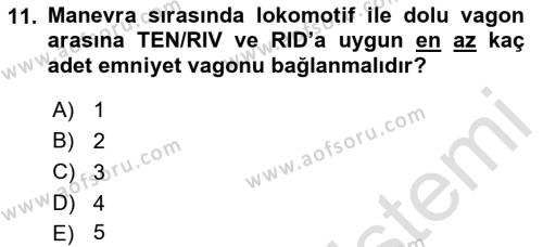 Tehlikeli Madde Lojistiği Ve İş Güvenliği Dersi 2023 - 2024 Yılı (Final) Dönem Sonu Sınavı 11. Soru