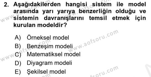 Lojistik Planlama Ve Modelleme Dersi 2018 - 2019 Yılı (Vize) Ara Sınavı 2. Soru