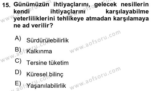 Lojistik Maliyetleri Ve Raporlama Dersi 2020 - 2021 Yılı Yaz Okulu Sınavı 15. Soru