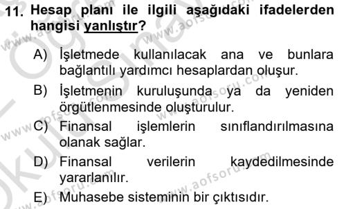 Lojistik Maliyetleri Ve Raporlama Dersi 2021 - 2022 Yılı Yaz Okulu Sınavı 11. Soru