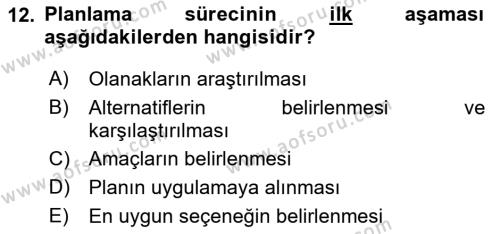 Lojistik Maliyetleri Ve Raporlama Dersi 2022 - 2023 Yılı (Vize) Ara Sınavı 12. Soru