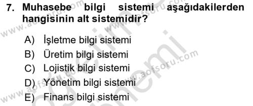 Lojistik Maliyetleri Ve Raporlama Dersi 2022 - 2023 Yılı (Vize) Ara Sınavı 7. Soru