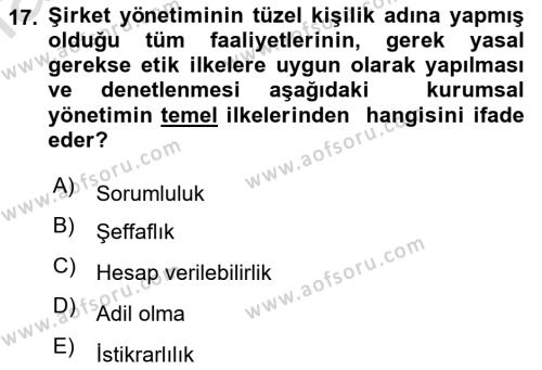 Lojistik Maliyetleri Ve Raporlama Dersi 2023 - 2024 Yılı (Final) Dönem Sonu Sınavı 17. Soru