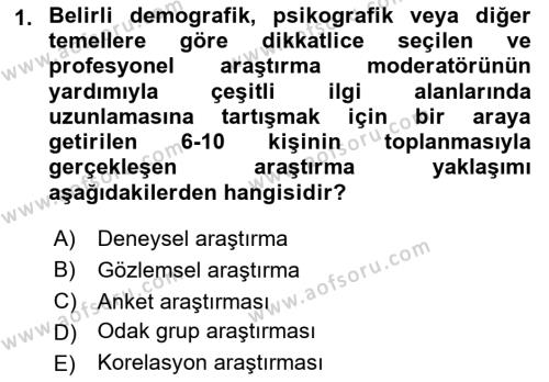 Marka ve Yönetimi Dersi 2022 - 2023 Yılı Yaz Okulu Sınavı 1. Soru