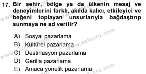 Marka ve Yönetimi Dersi 2022 - 2023 Yılı Yaz Okulu Sınavı 17. Soru