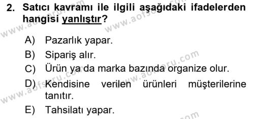 Marka ve Yönetimi Dersi 2023 - 2024 Yılı (Vize) Ara Sınavı 2. Soru