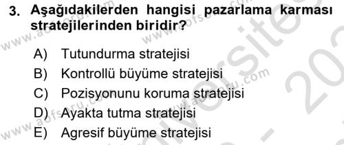 Marka ve Yönetimi Dersi 2023 - 2024 Yılı (Final) Dönem Sonu Sınavı 3. Soru