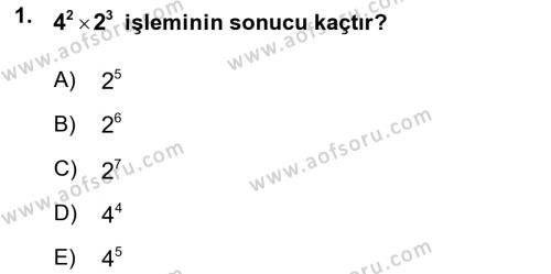 Genel Matematik Dersi 2023 - 2024 Yılı (Vize) Ara Sınavı 1. Soru