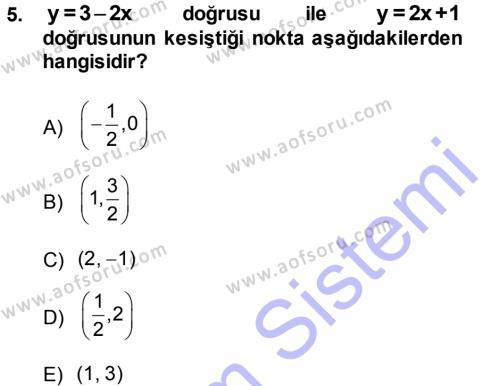 Matematik 1 Dersi 2013 - 2014 Yılı (Final) Dönem Sonu Sınavı 5. Soru