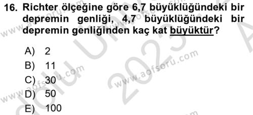 Matematik 1 Dersi 2023 - 2024 Yılı (Vize) Ara Sınavı 16. Soru