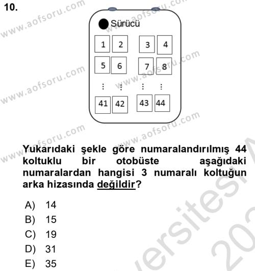 Matematik 1 Dersi 2023 - 2024 Yılı (Final) Dönem Sonu Sınavı 10. Soru