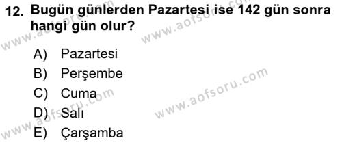 Matematik 1 Dersi 2023 - 2024 Yılı (Final) Dönem Sonu Sınavı 12. Soru