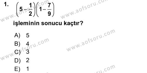 Matematik 1 Dersi 2024 - 2025 Yılı (Vize) Ara Sınavı 1. Soru