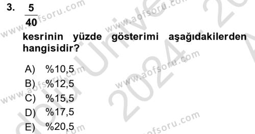 Matematik 1 Dersi 2024 - 2025 Yılı (Vize) Ara Sınavı 3. Soru