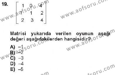 Matematik 2 Dersi 2012 - 2013 Yılı Tek Ders Sınavı 19. Soru