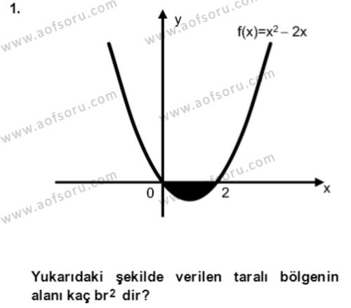 Matematik 2 Dersi 2023 - 2024 Yılı Yaz Okulu Sınavı 1. Soru