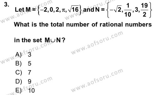 Mathematics 1 Dersi 2017 - 2018 Yılı (Vize) Ara Sınavı 3. Soru