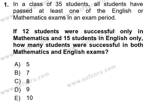 Mathematics 1 Dersi 2022 - 2023 Yılı Yaz Okulu Sınavı 1. Soru