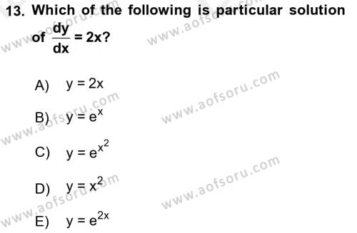 Mathematics 2 Dersi 2017 - 2018 Yılı (Vize) Ara Sınavı 13. Soru