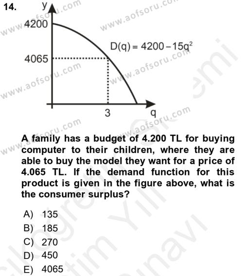 Mathematics 2 Dersi 2017 - 2018 Yılı (Vize) Ara Sınavı 14. Soru